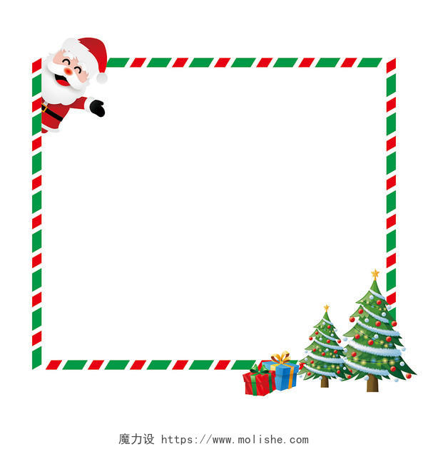 圣诞边框卡通圣诞老人节日边框PNG素材圣诞节圣诞边框
